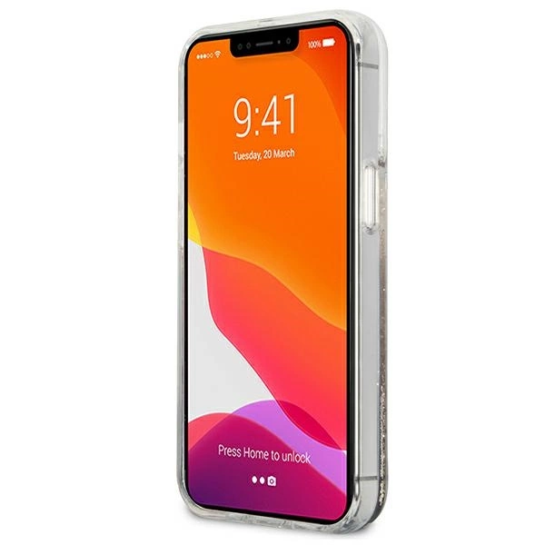 Guess 4G didelis skystas Glitter dėklas iPhone 13 Pro Max 6.7” - auksinis - Image 5