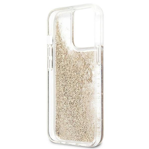 Guess 4G didelis skystas Glitter dėklas iPhone 13 Pro Max 6.7” - auksinis - Image 7