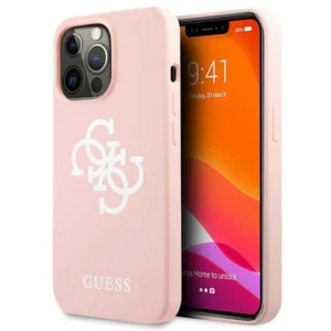 Guess Silicone 4G Logo Case for iPhone 13 Pro Max 6.7" - Pink