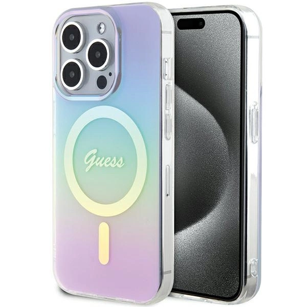 Guess GUHMP15XHITSU iPhone 15 Pro Max 6.7" purple/purple hardcase IML Iridescent MagSafe