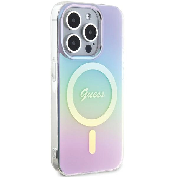 Guess GUHMP15XHITSU iPhone 15 Pro Max 6.7” violetinis/violetinis kietas dėklas IML iridescent MagSafe - Image 4
