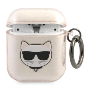 Karl Lagerfeld Glitter Choupette Case for AirPods 1 / 2 - Gold