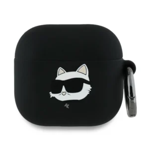 Karl Lagerfeld KLA4RUNCHK AirPods 4 cover black/black Silicone Choupette Head 3D