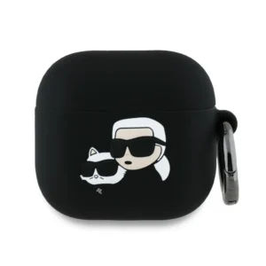 Karl Lagerfeld KLA4RUNKCHK AirPods 4 cover black/black Silicone Karl&Chaupette Head 3D