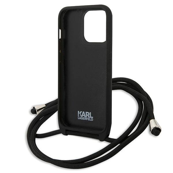 Karl Lagerfeld odinis Monogram Patch ir Cord Ikonik dėklas iPhone 13 Pro / 13 – juodas - Image 6