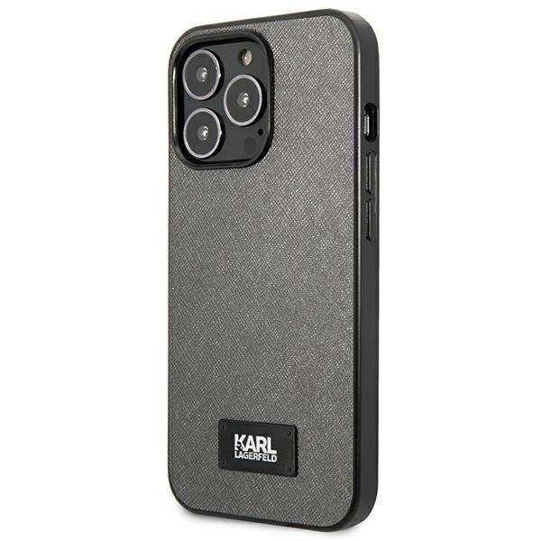 Karl Lagerfeld Saffiano Plaque dėklas iPhone 13 Pro / 13 6.1” – sidabrinis - Image 2