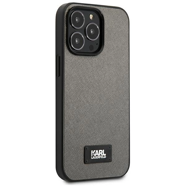 Karl Lagerfeld Saffiano Plaque dėklas iPhone 13 Pro / 13 6.1” – sidabrinis - Image 4