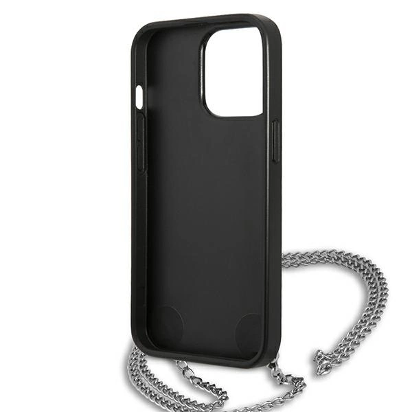 Karl Lagerfeld odinis tekstūrinis dėklas su grandinėle iPhone 13 Pro Max 6.7” – juodas - Image 7