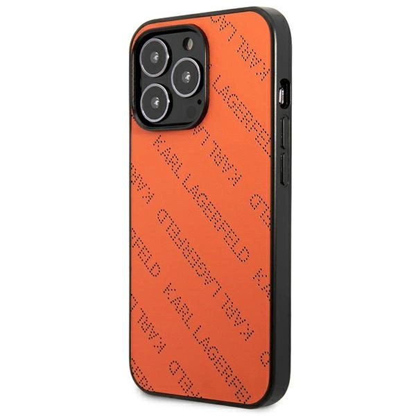 Karl Lagerfeld perforuotas viso paviršiaus dėklas iPhone 13 Pro Max 6.7” – oranžinis - Image 2