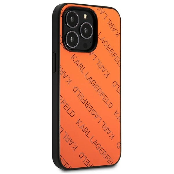 Karl Lagerfeld perforuotas viso paviršiaus dėklas iPhone 13 Pro Max 6.7” – oranžinis - Image 4