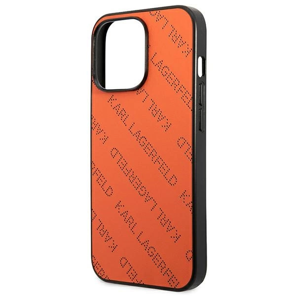 Karl Lagerfeld perforuotas viso paviršiaus dėklas iPhone 13 Pro Max 6.7” – oranžinis - Image 6