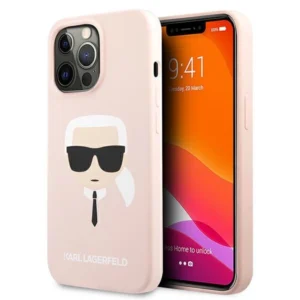 Karl Lagerfeld Silicone Karl`s Head Case for iPhone 13 Pro Max 6.7" - Light Pink
