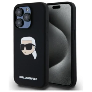 Karl Lagerfeld KLHMP15LSKHPPLK iPhone 15 Pro 6.1" black/black hardcase Silicone Karl Head Print MagSafe
