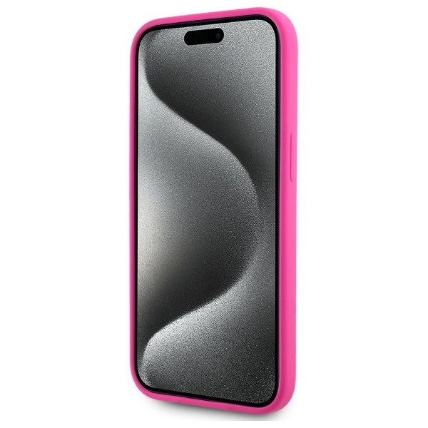 Karl Lagerfeld KLHMP15SSKHPPLF iPhone 15 6.1” kietas silikoninis dėklas fuksijos spalvos, Karl galvos atspaudas MagSafe - Image 5