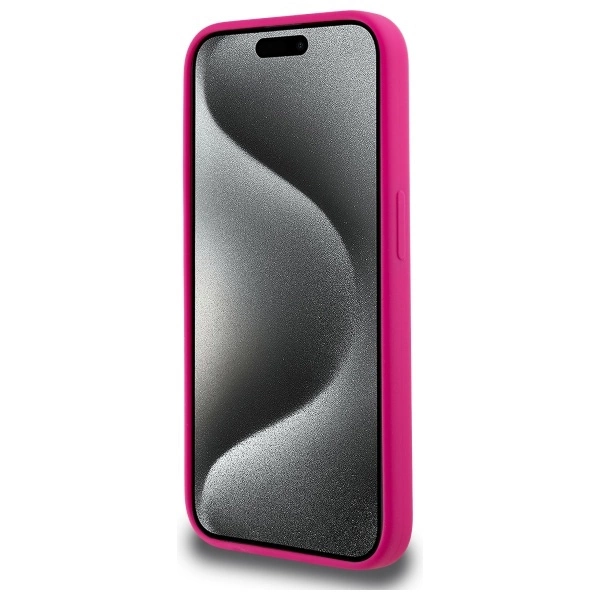 Karl Lagerfeld KLHMP15XSKHPPLF iPhone 15 Pro Max 6.7” kietas silikoninis dėklas fuksijos spalvos, Karl galvos atspaudas MagSafe - Image 5