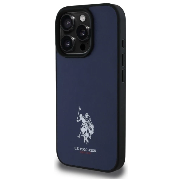 US Polo USHCP15XPGEV iPhone 15 Pro Max 6.7” tamsiai mėlynas odinis siuvinėtas DH spalvotas - Image 2