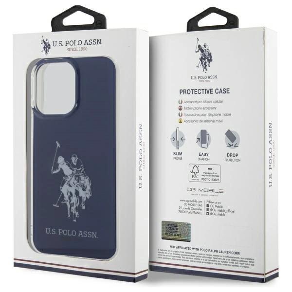 US Polo USHCP15XTPUHRBV iPhone 15 Pro Max 6.7” mėlynas/mėlynas Blizgus didelis logotipas - Image 8