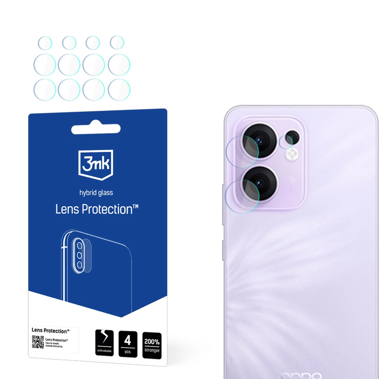 Hybrid Glass for Camera Lens 3mk Lens Protection on Oppo Reno 13F 4G