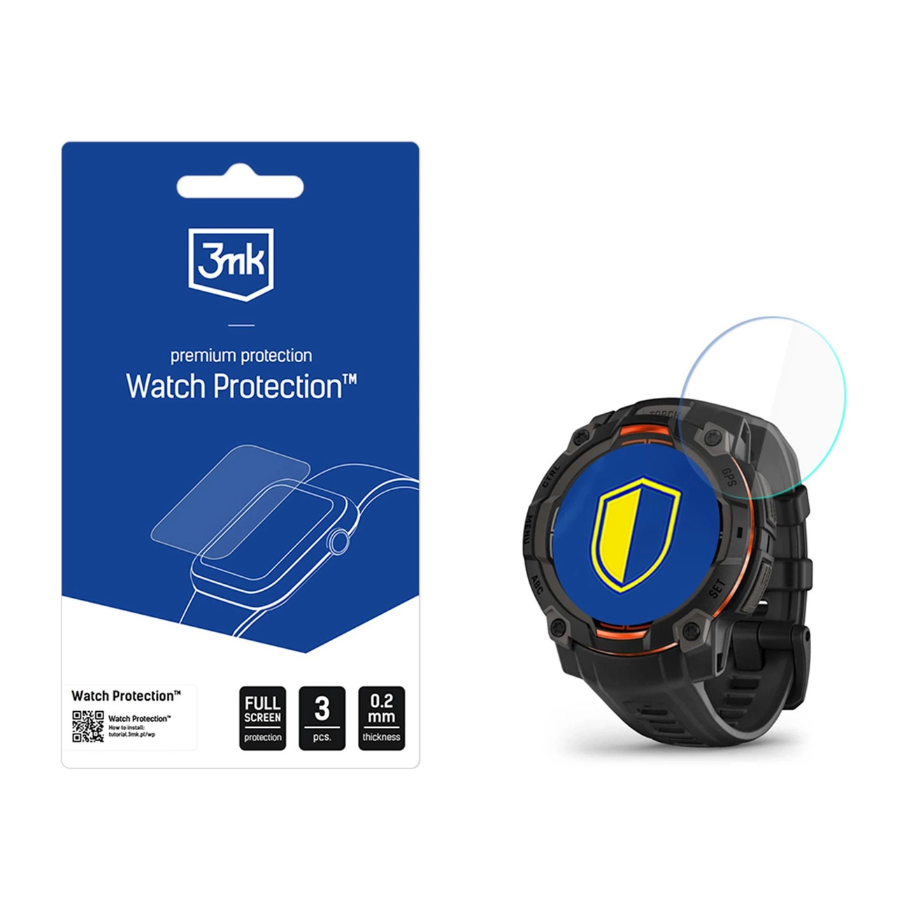 Smartwatch Screen Protector 3mk Watch Protection FlexibleGlass for Garmin Instinct 3 45mm (Amoled