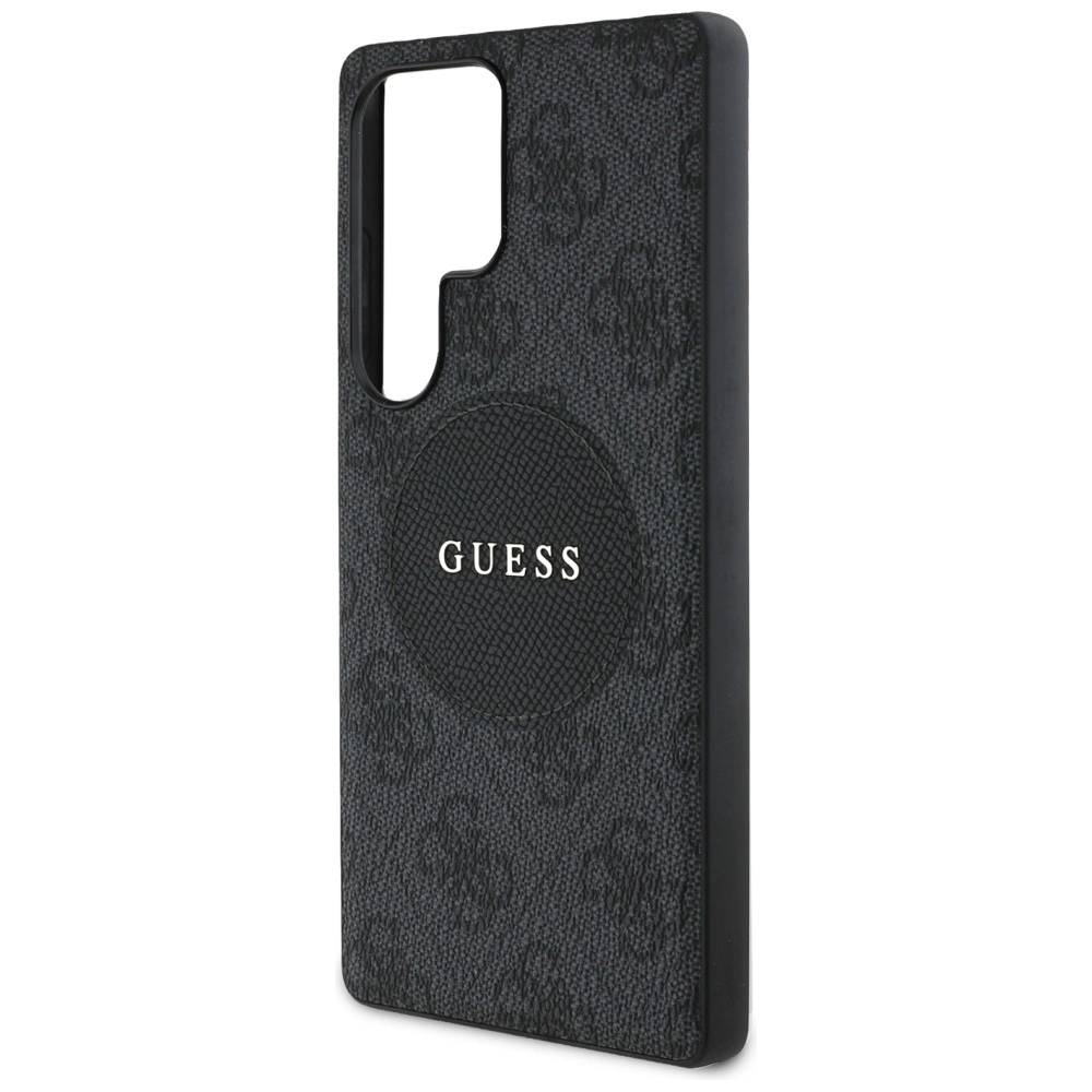 Guess 4G Apvalus lopas su klasikinio logotipo MagSafe dėklas Samsung Galaxy S25 Ultra juodas - Image 6
