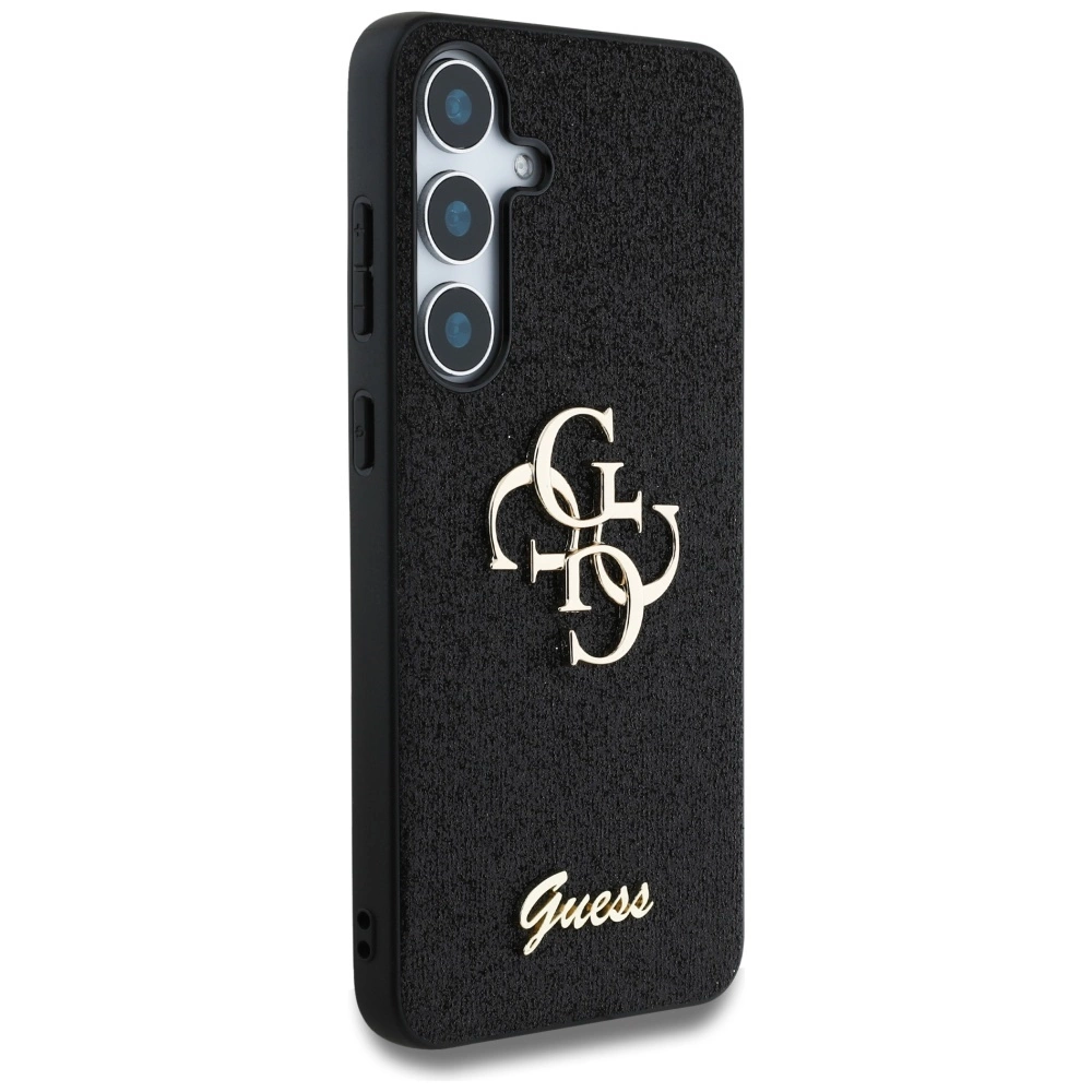 Guess Fixed Glitter didelis 4G metalinio logotipo dėklas Samsung Galaxy S25 Plus juodas - Image 4