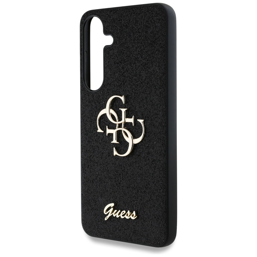 Guess Fixed Glitter didelis 4G metalinio logotipo dėklas Samsung Galaxy S25 Plus juodas - Image 6