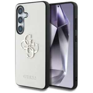 Guess Grained Big 4G Logo Small Classic Logo case for Samsung Galaxy S25 beige