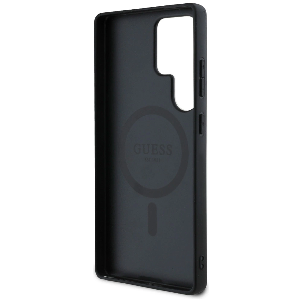 Guess Leather 4G spalvotas žiedas klasikinio logotipo MagSafe dėklas Samsung Galaxy S25 Ultra rudas - Image 7