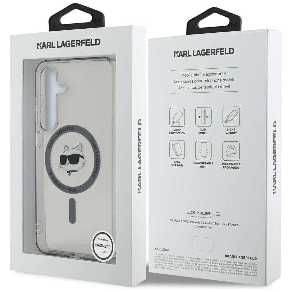 Dėklas Karl Lagerfeld Button Choupette Head Printed Logo MagSafe Samsung Galaxy S25 juodas - Image 8