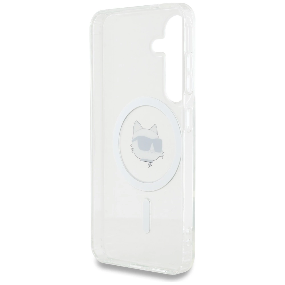 Dėklas Karl Lagerfeld Button Choupette Head Printed Logo MagSafe Samsung Galaxy S25 Plus baltas - Image 7