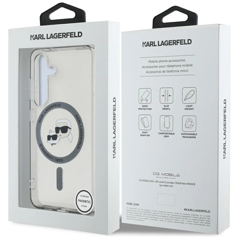 Dėklas Karl Lagerfeld Button Karl & Choupette Heads Printed Logo MagSafe Samsung Galaxy S25 juodas - Image 8