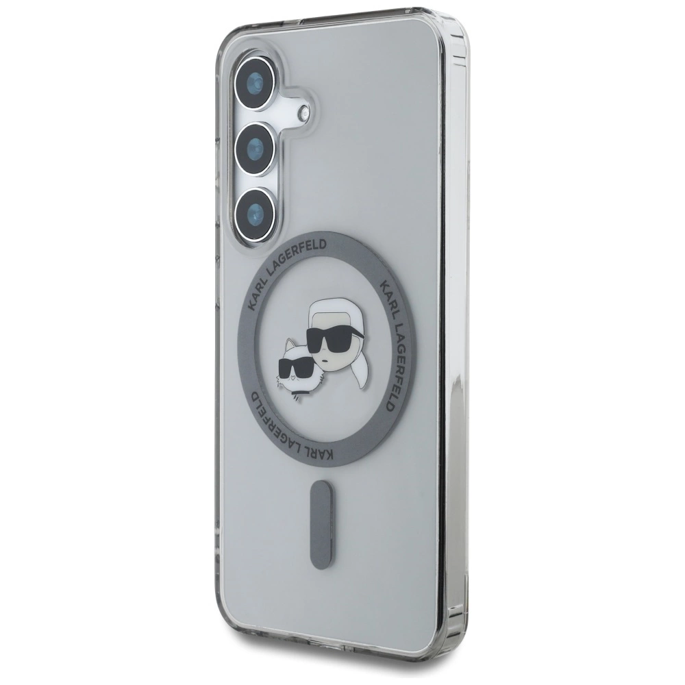 Dėklas Karl Lagerfeld Button Karl & Choupette Heads Printed Logo MagSafe Samsung Galaxy S25 Plus juodas - Image 2
