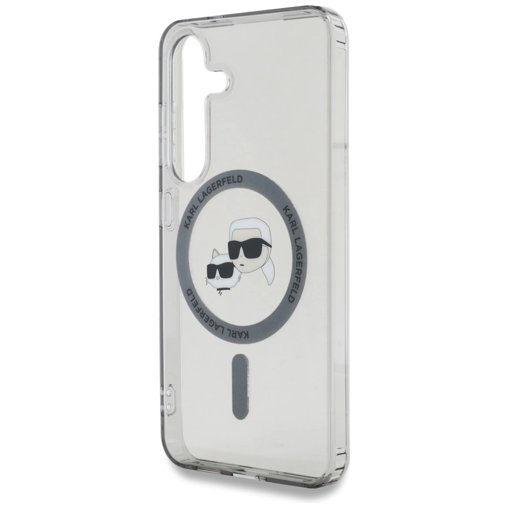 Dėklas Karl Lagerfeld Button Karl & Choupette Heads Printed Logo MagSafe Samsung Galaxy S25 Plus juodas - Image 6