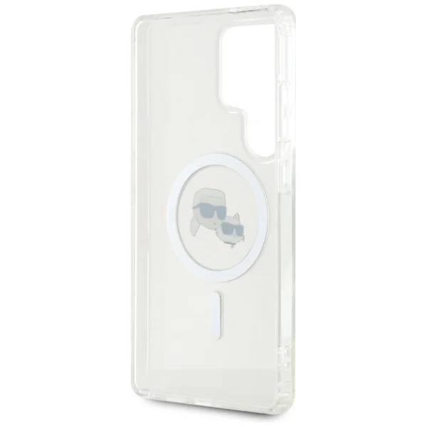 Dėklas Karl Lagerfeld Button Karl & Choupette Heads Printed Logo MagSafe Samsung Galaxy S25 Ultra baltas - Image 7
