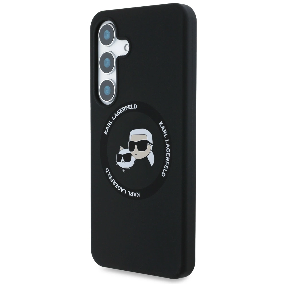 Dėklas Karl Lagerfeld Silicone Double Heads And Circle MagSafe Samsung Galaxy S25 juodas - Image 2