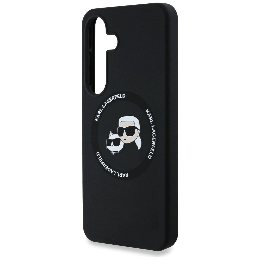 Dėklas Karl Lagerfeld Silicone Double Heads And Circle MagSafe Samsung Galaxy S25 juodas - Image 6