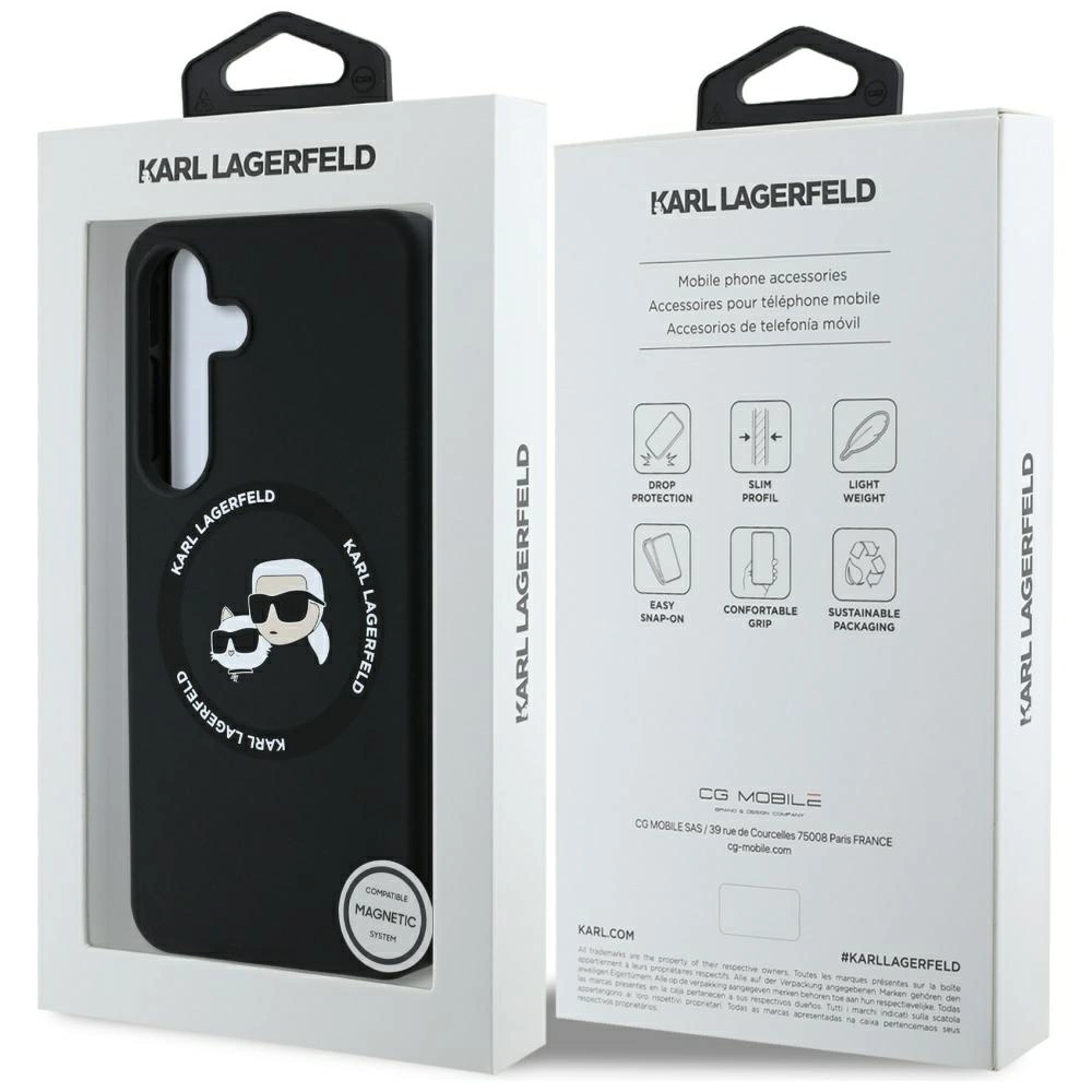 Dėklas Karl Lagerfeld Silicone Double Heads And Circle MagSafe Samsung Galaxy S25 juodas - Image 8