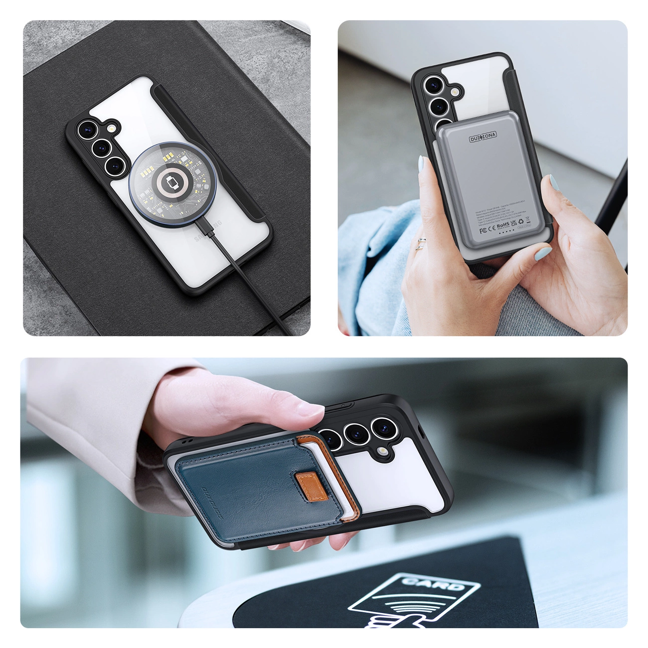 ux Ducis Skin X Pro dėklas Samsung Galaxy S25 su MagSafe ir pinigine juodas - Image 10