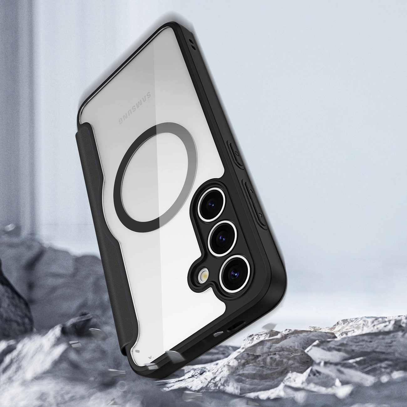 ux Ducis Skin X Pro dėklas Samsung Galaxy S25 su MagSafe ir pinigine juodas - Image 4