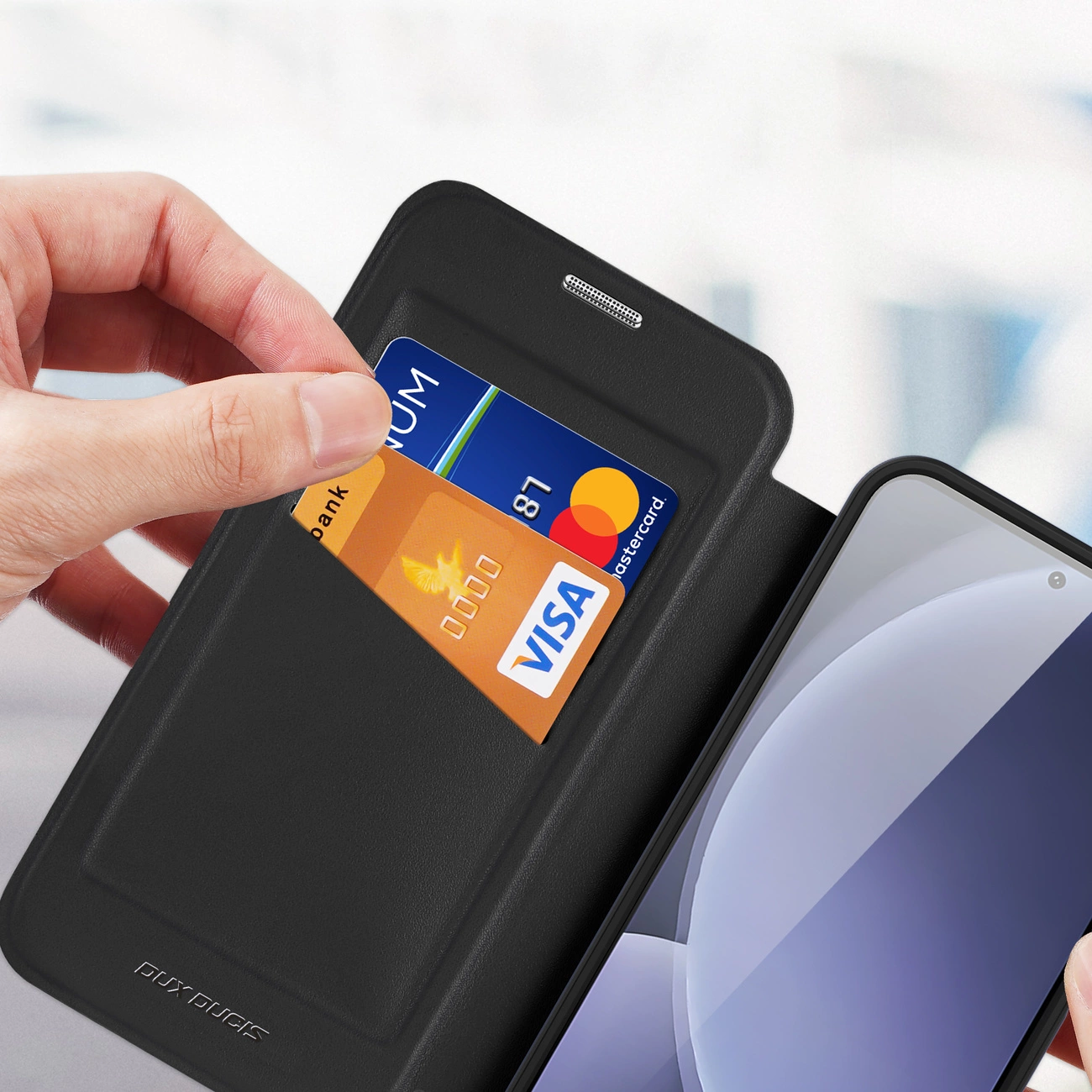 ux Ducis Skin X Pro dėklas Samsung Galaxy S25 su MagSafe ir pinigine juodas - Image 7