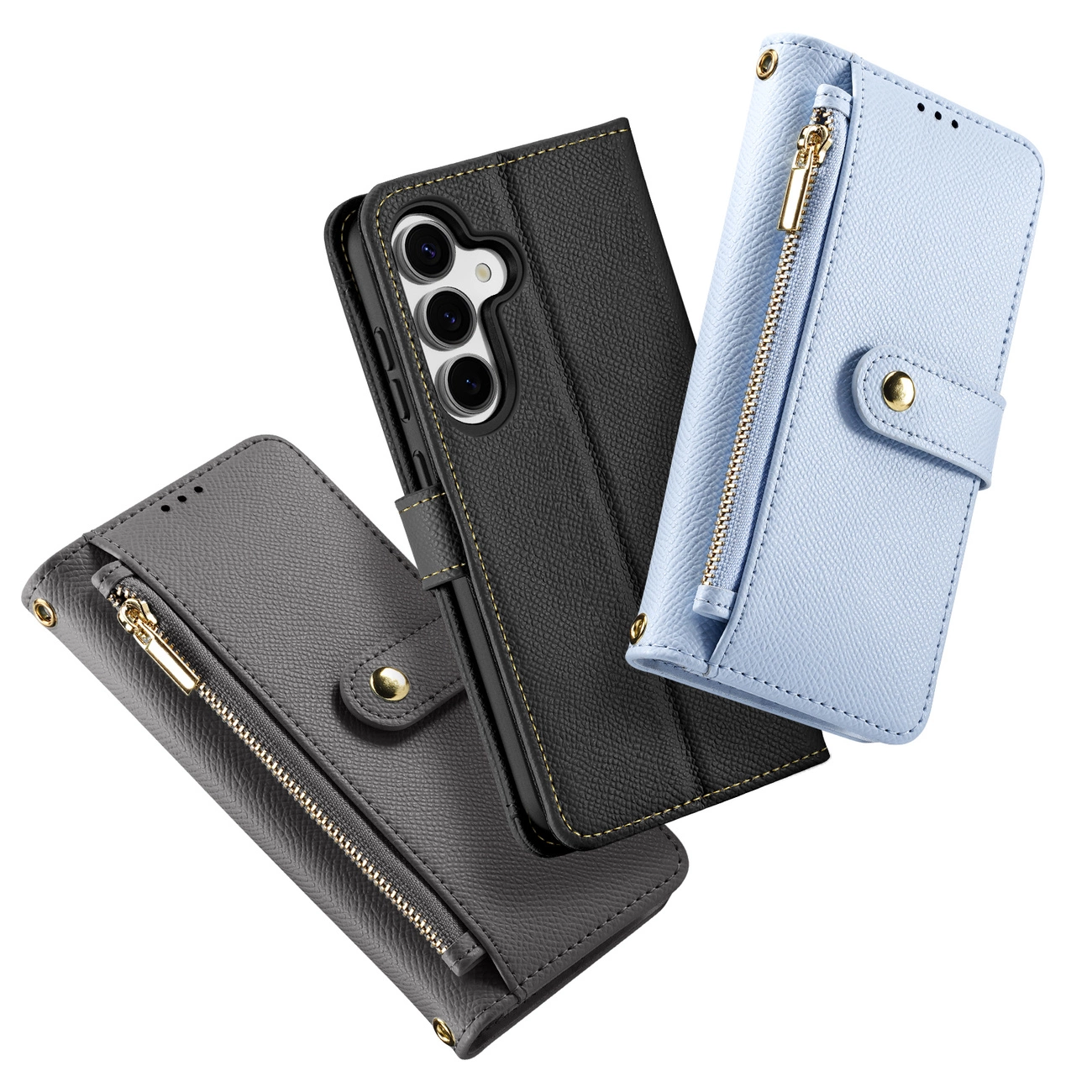 Dux Ducis Lawa Leather dėklas Samsung Galaxy S25+ su nuimama magnetine pinigine pilkas - Image 10