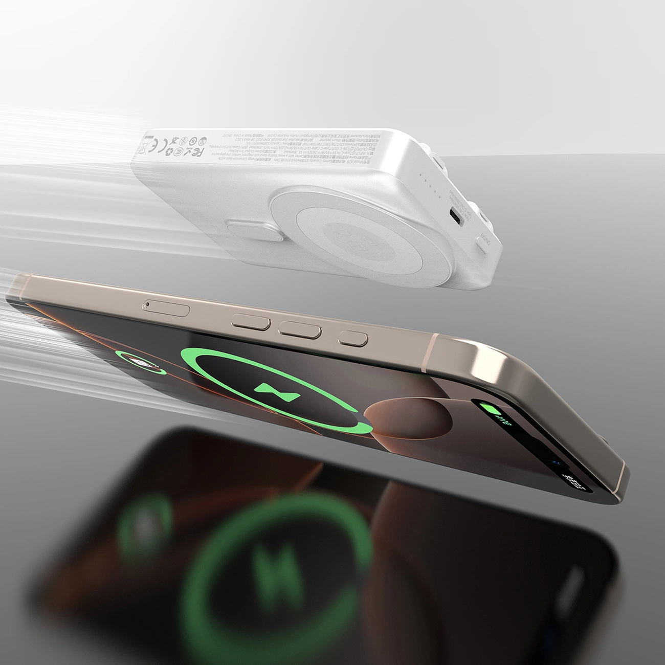 Dudao K29 10000mAh PD 20W MagSafe išorinė baterija su metaliniu dėklu, stovu ir integruotais USB-C / Lightning kabeliais pilkas - Image 3