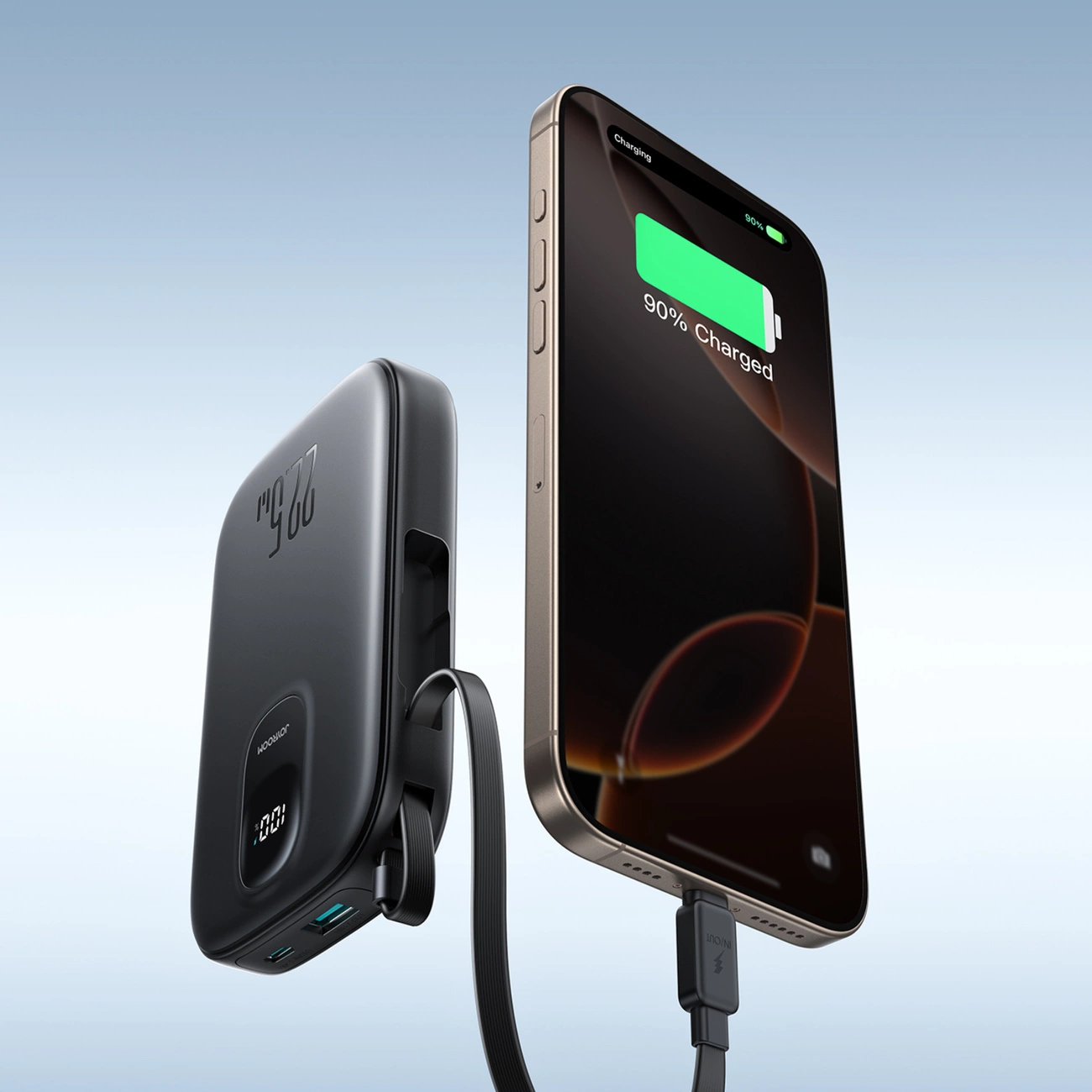 Joyroom JR-PBF17 22,5W 10000mAh išorinė baterija su integruotu USB-C kabeliu + 0,25 m USB-C kabelis juoda - Image 7