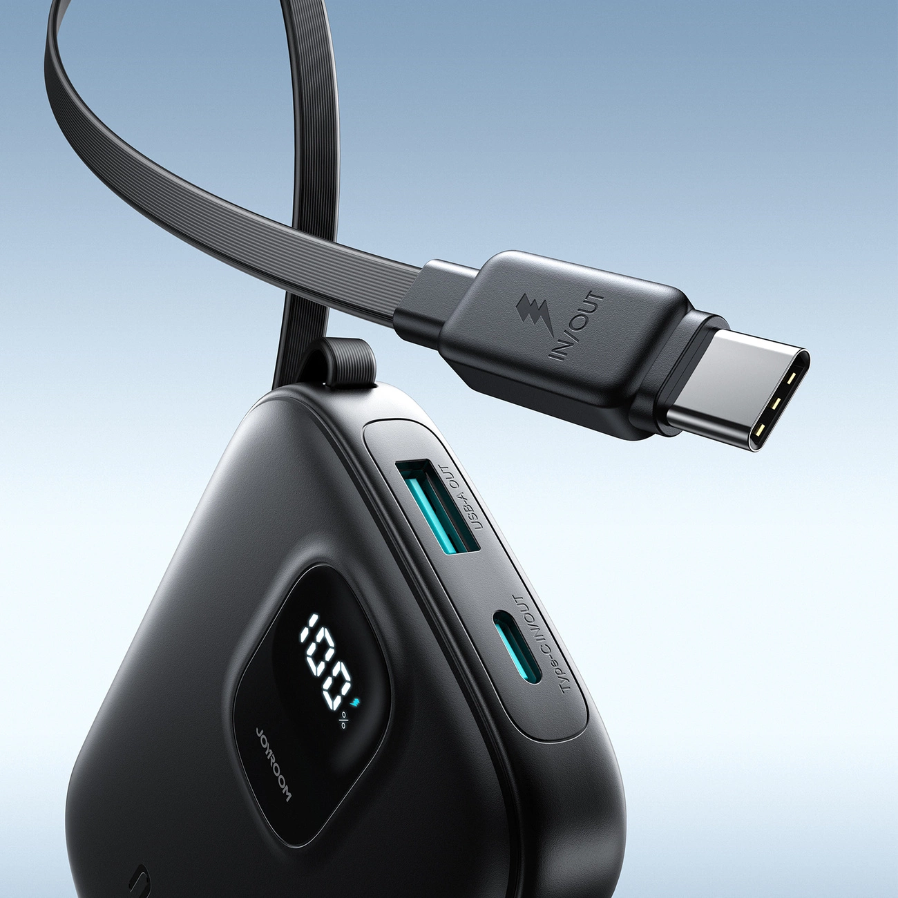 Joyroom JR-PBF17 22,5W 10000mAh išorinė baterija su integruotu USB-C kabeliu + 0,25 m USB-C kabelis juoda - Image 9