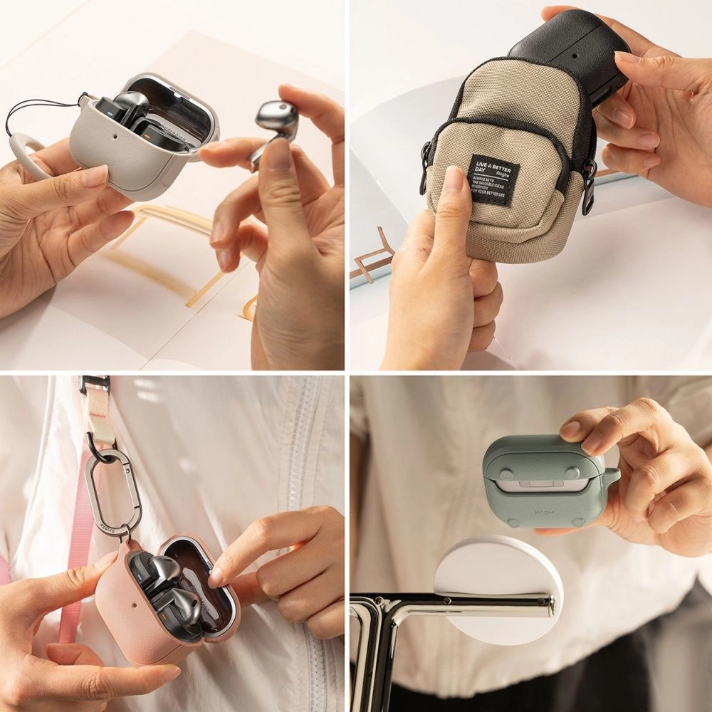 Ringke Onyx MagSafe dėklas Samsung Galaxy Buds 3 / 3 Pro pilkas - Image 7