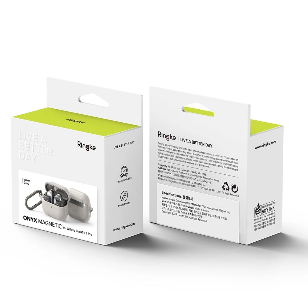 Ringke Onyx MagSafe dėklas Samsung Galaxy Buds 3 / 3 Pro pilkas - Image 8