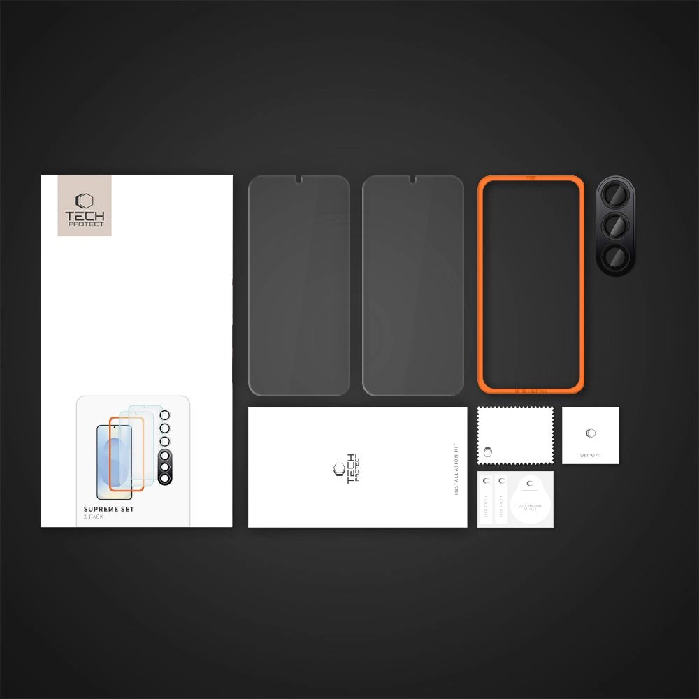 Tech-Protect Supreme rinkinys Samsung Galaxy S25+ 2x grūdintas stiklas ekranui / grūdintas stiklas kamerai skaidrus - Image 6