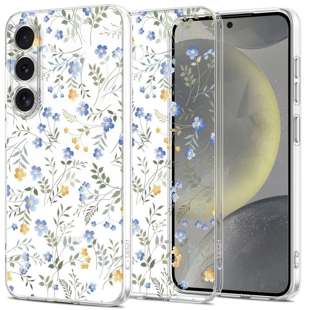 Tech-Protect FlexAir Case for Samsung Galaxy S25 - Daisies with Leaves