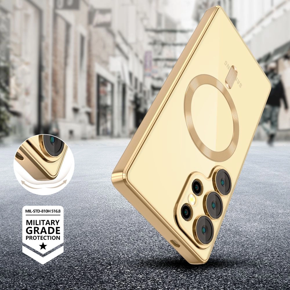 Tech-Protect MagFlex MagSafe dėklas Samsung Galaxy S25 Ultra skaidrus auksas - Image 4