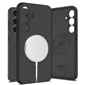 Tech-Protect Liquid Silicone MagSafe Case for Samsung Galaxy S25 - Black